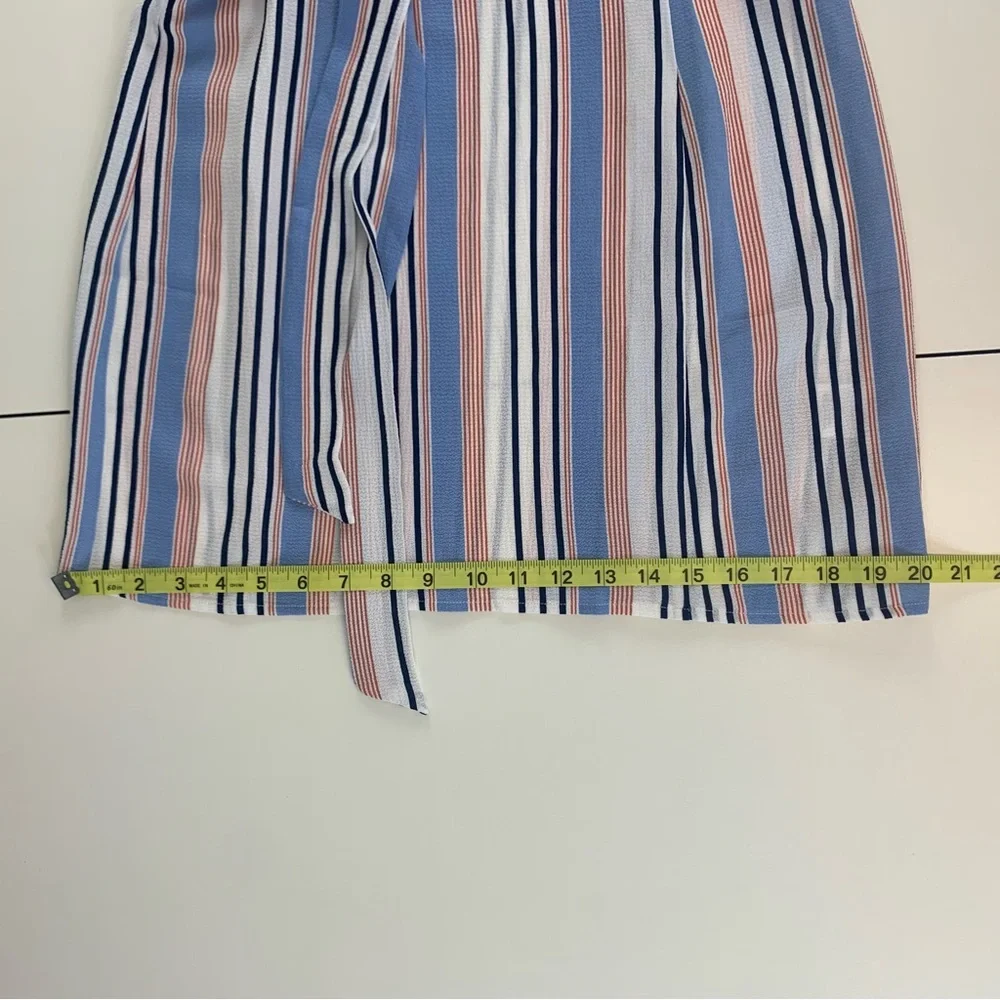 Urban Girl Women’s Belted Cargo Shirt Dress Tunic Mini Tie Waist Stripe Small - Picture 13 of 16